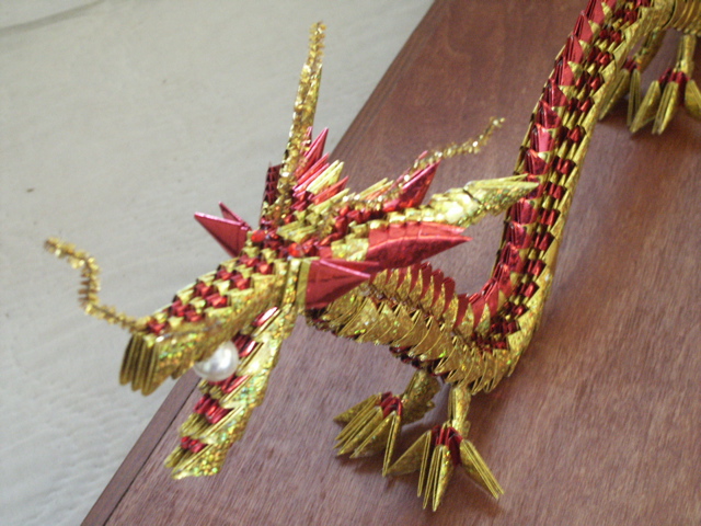 Origami dragon head